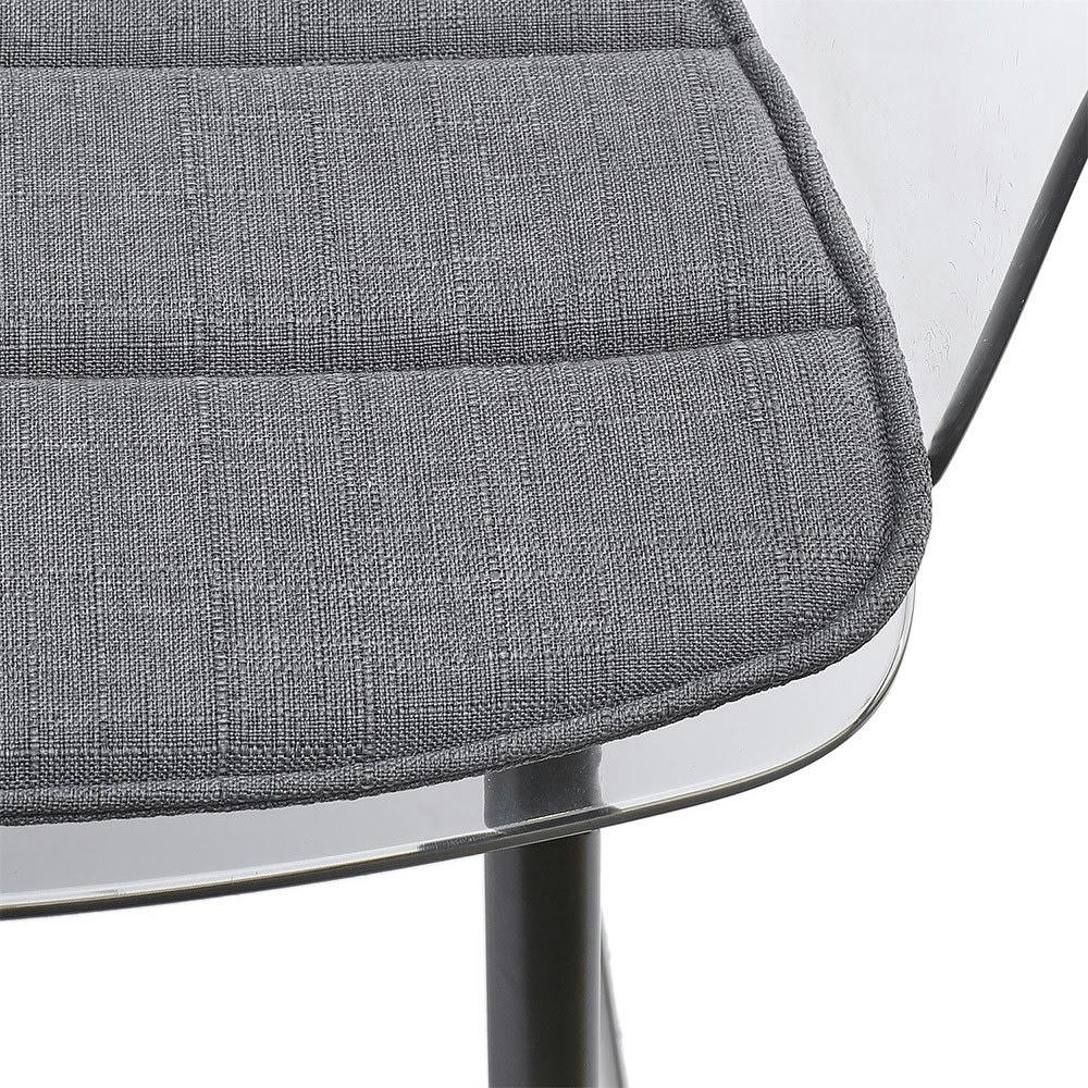 LILIA - Fauteuil transparent pieds métal noir