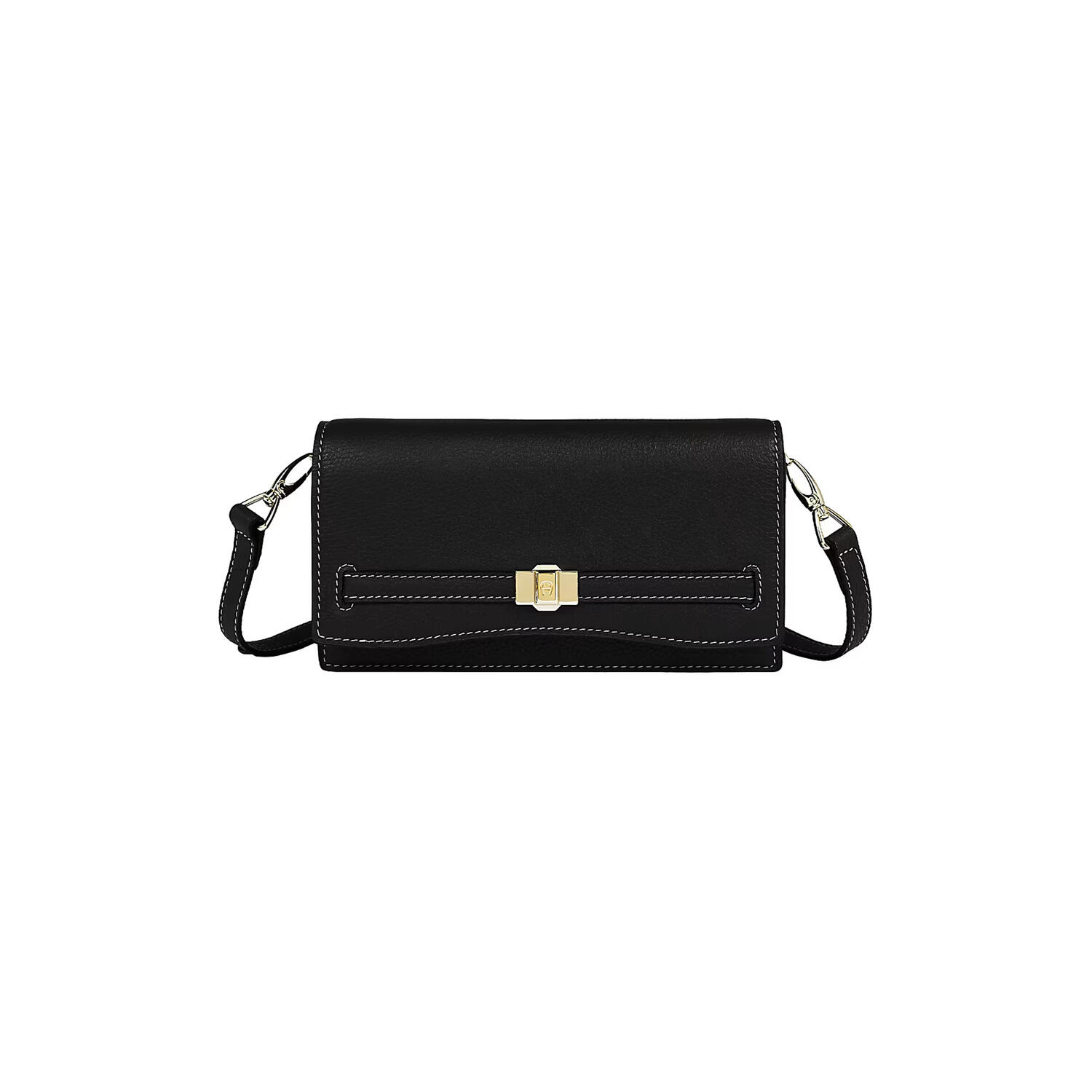 Farah Wallet on Leather Strap, black