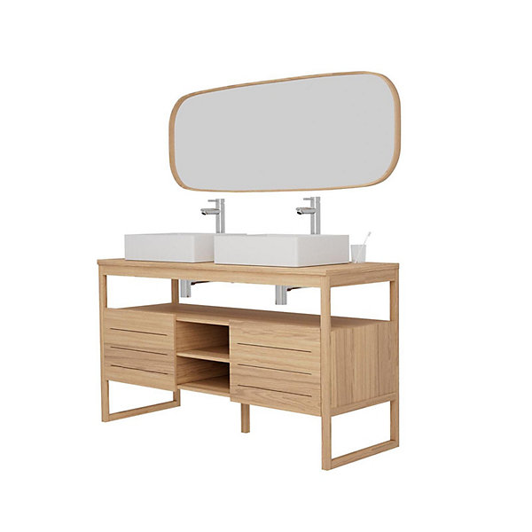 Ensemble meuble double vasqueATOLL 140 cm   Vasques   Robinets   Miroir