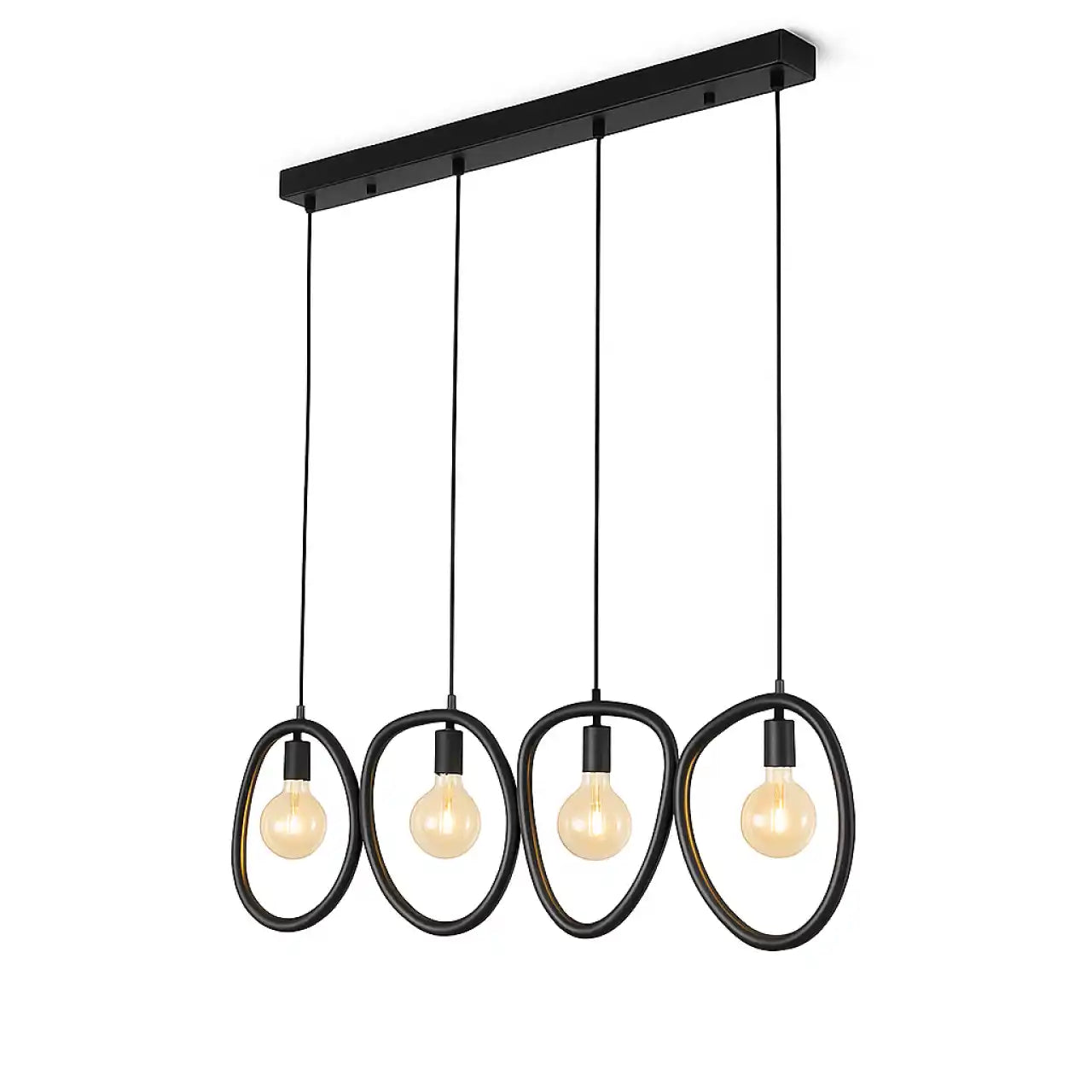 Ylumen hanglamp Pebble - 4 lichts - 140 x 150  cm - zwart