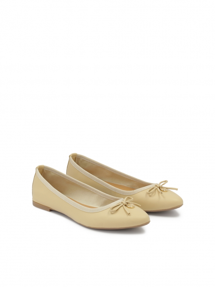Cream classic leather ballerinas
