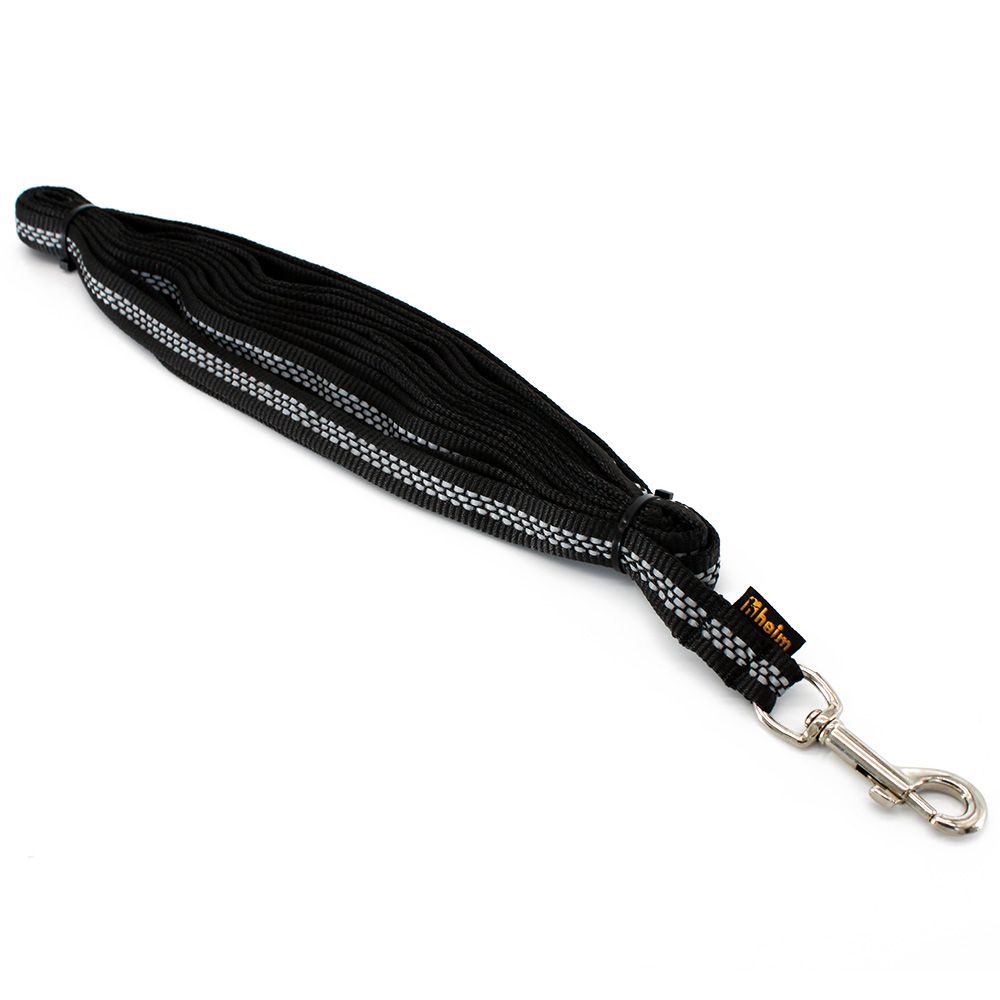 Home search leash with reflectors, black