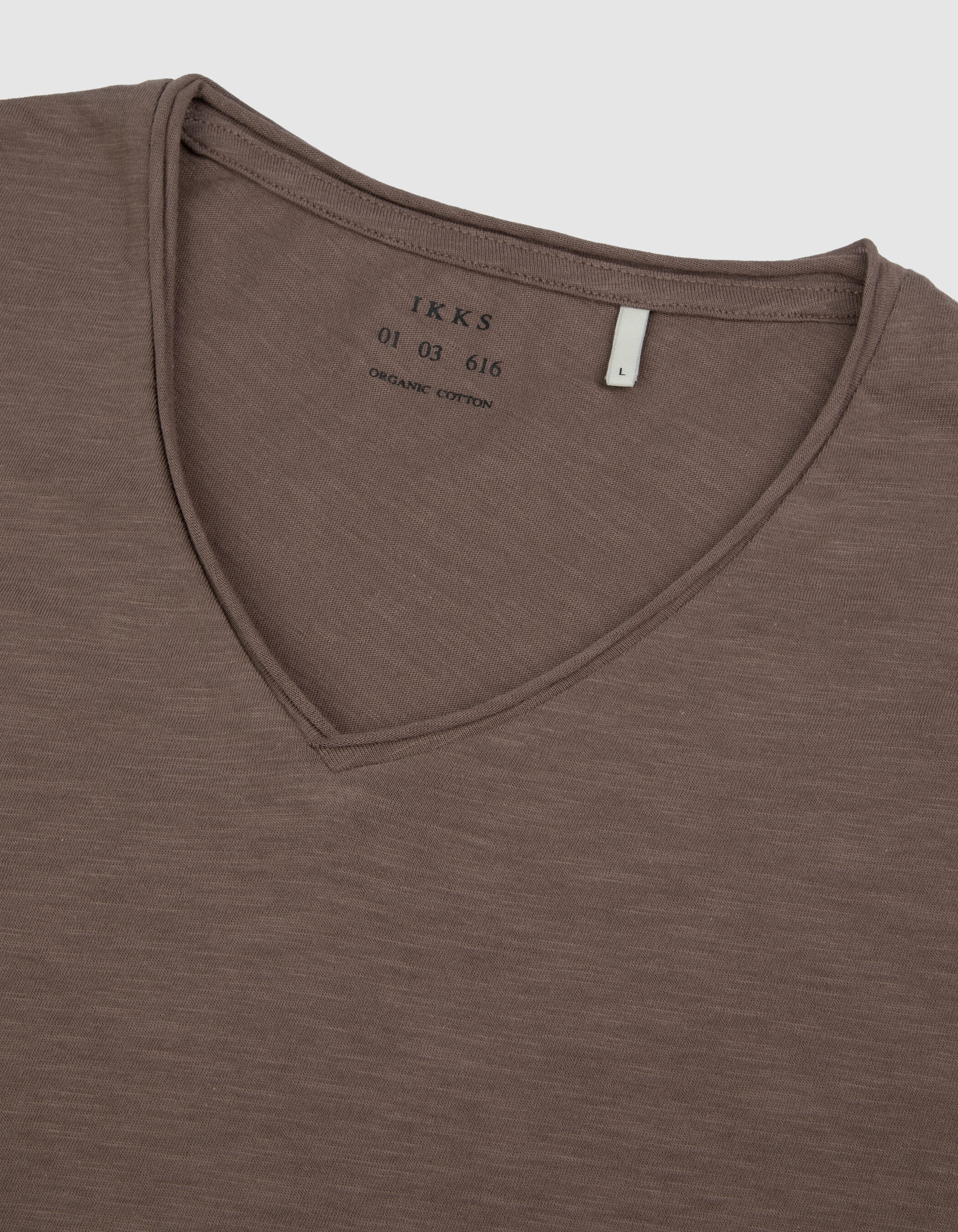 T-shirt encolure V parme coton bio flammé Homme