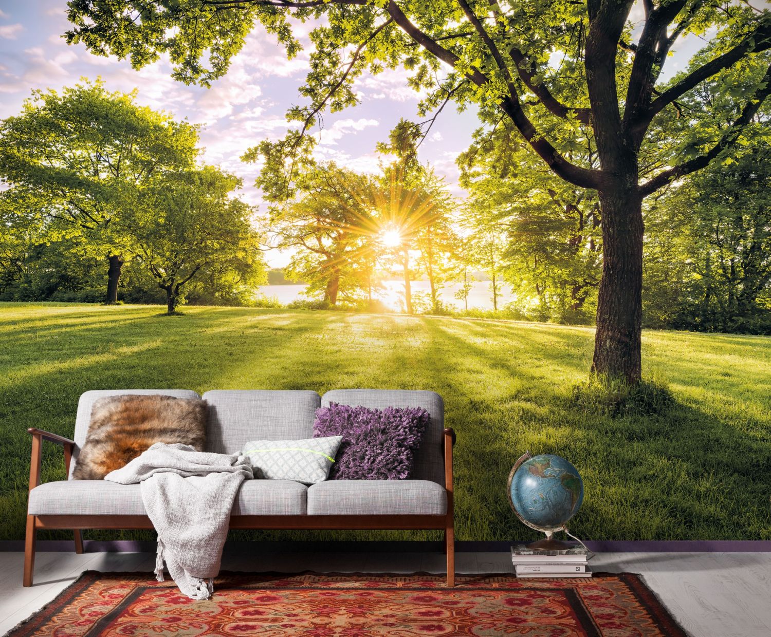 Sanders & Sanders fotobehang bosrijk landschap groen - 400 x 250 cm - 612516