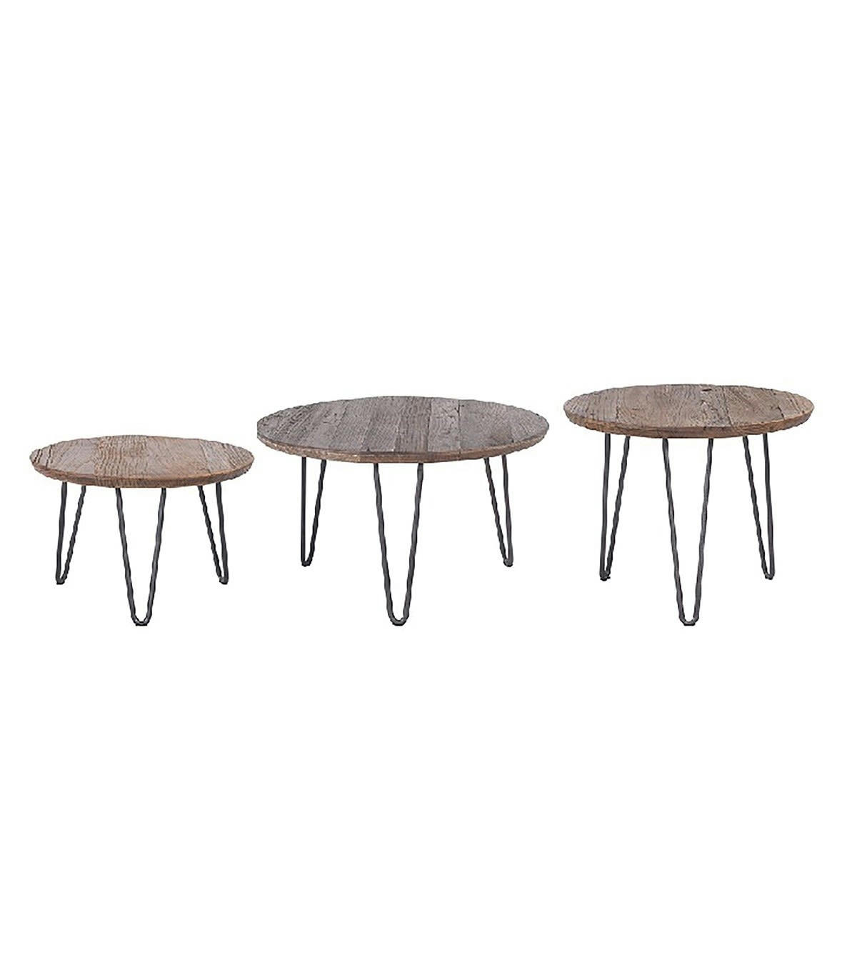 COLETTE - Tables gigognes en pin massif - Lot de 3