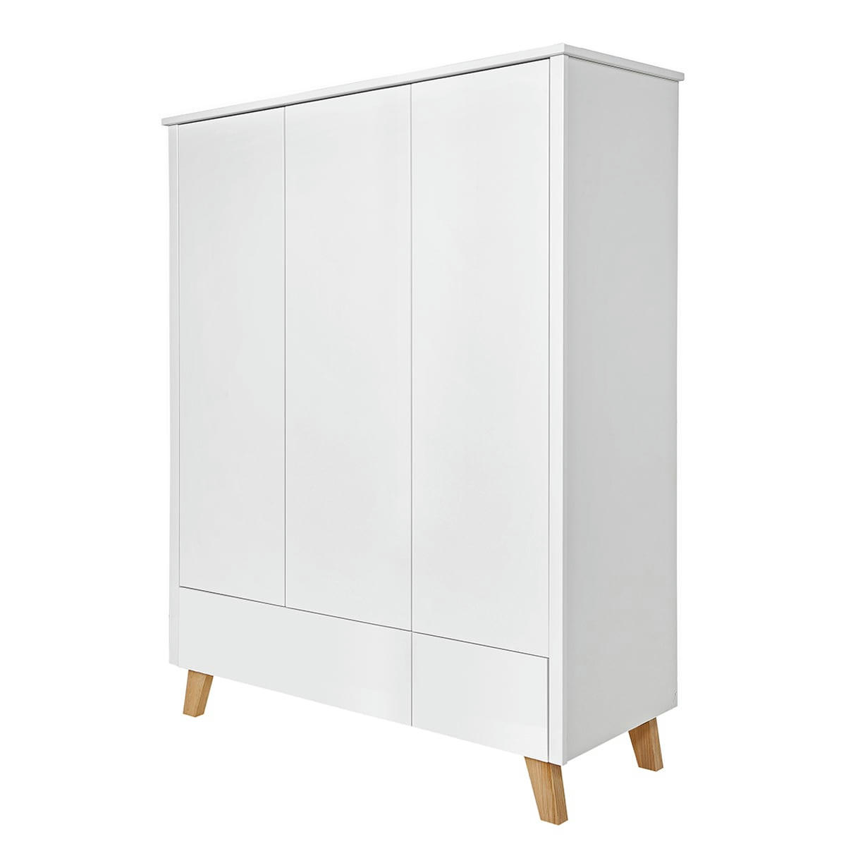 ZARA - Armoire 3 portes 2 tiroirs blanc