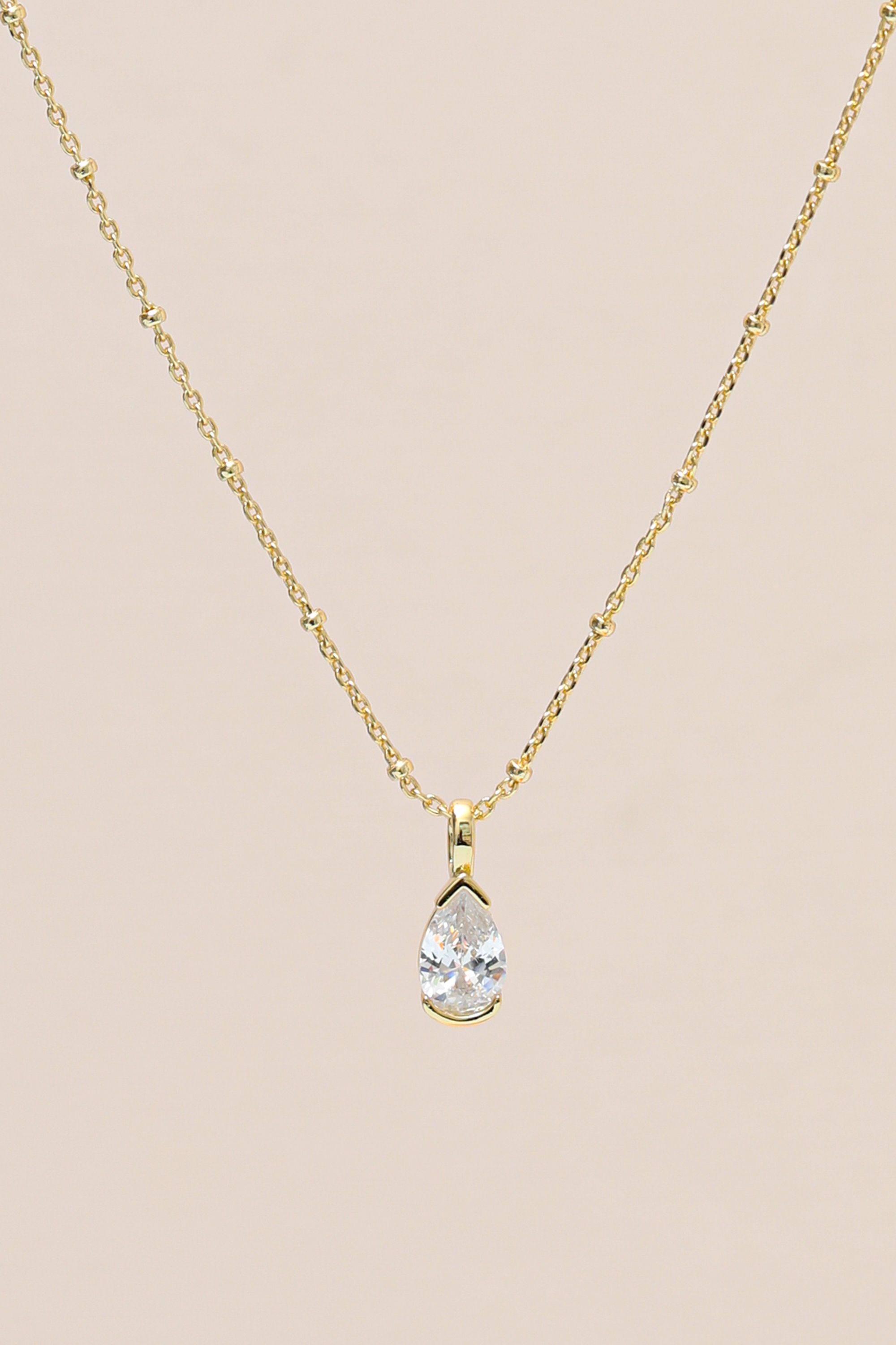 Jon Richard Gold Plated and Cubic Zirconia Pear Drop Pendant