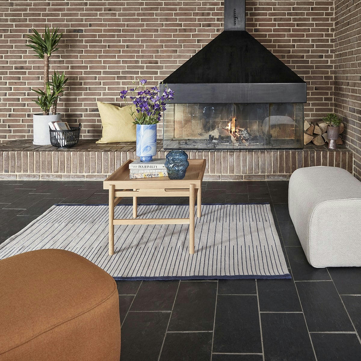 MELLOW - Pouf en tissu beige L81