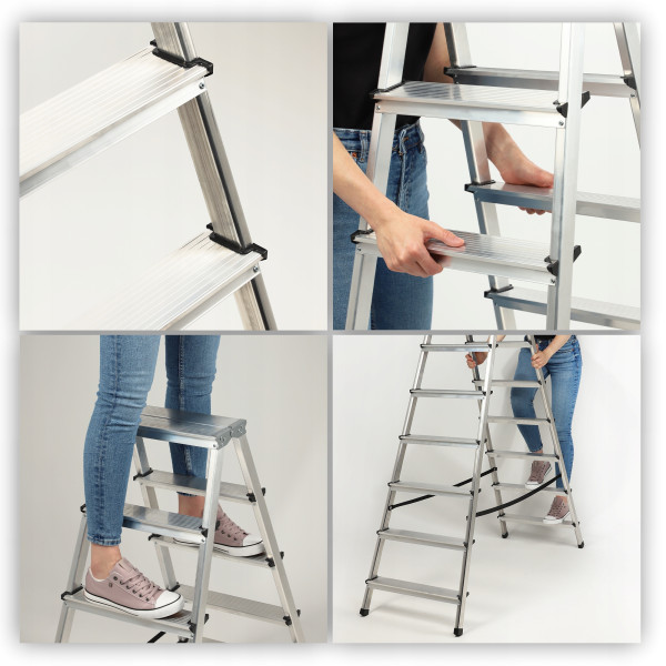 Kadax Drabina Drabinka Domowa 2x8 Dwustronna 125kg