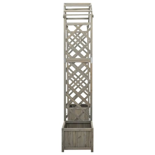 NNEVL Garden Pergola with Planter Grey Solid Firwood