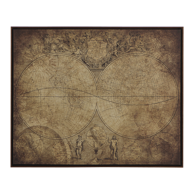 QUADRO 80 CM X 65 CM OLD WORLD MAP