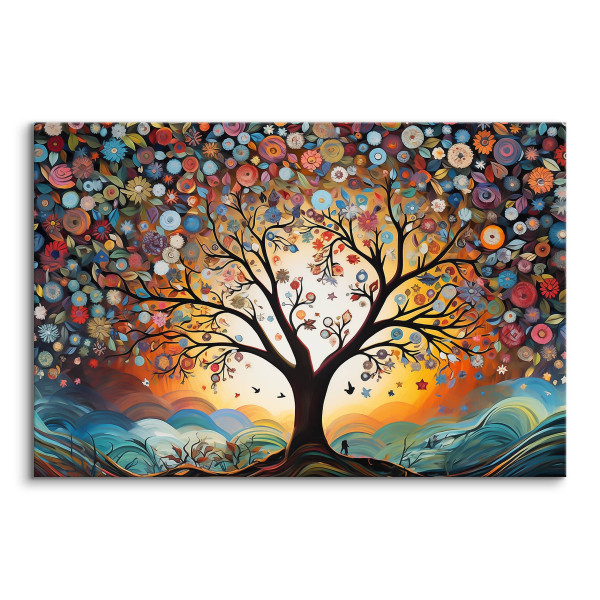Obraz Abstrakcyjne Kolorowe Drzewo W Stylu Boho 30x20cm