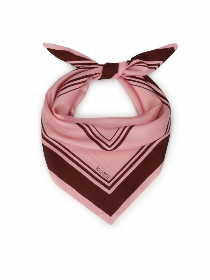 Pink minimalist silk scarf