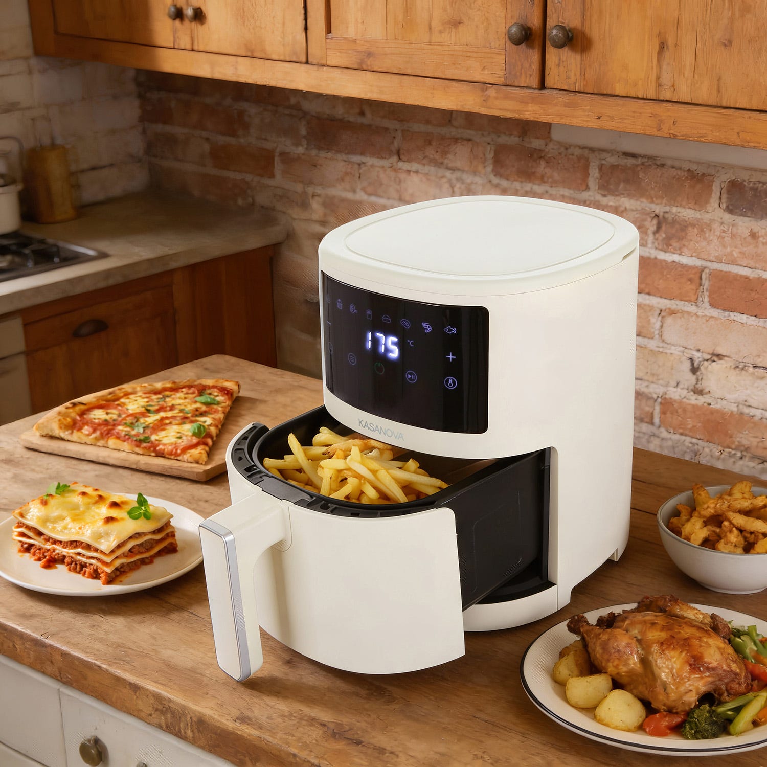 Friggitrice ad aria digitale 3,5 L 1500 W crema