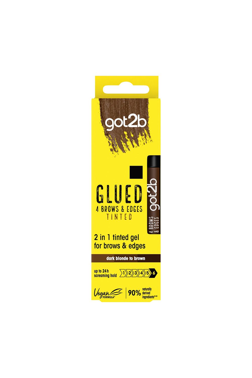 got2b GEL' Glued B&E Tint Dark Brown 16ml, 3 Pack - Strong Hold, Tame Flyaways