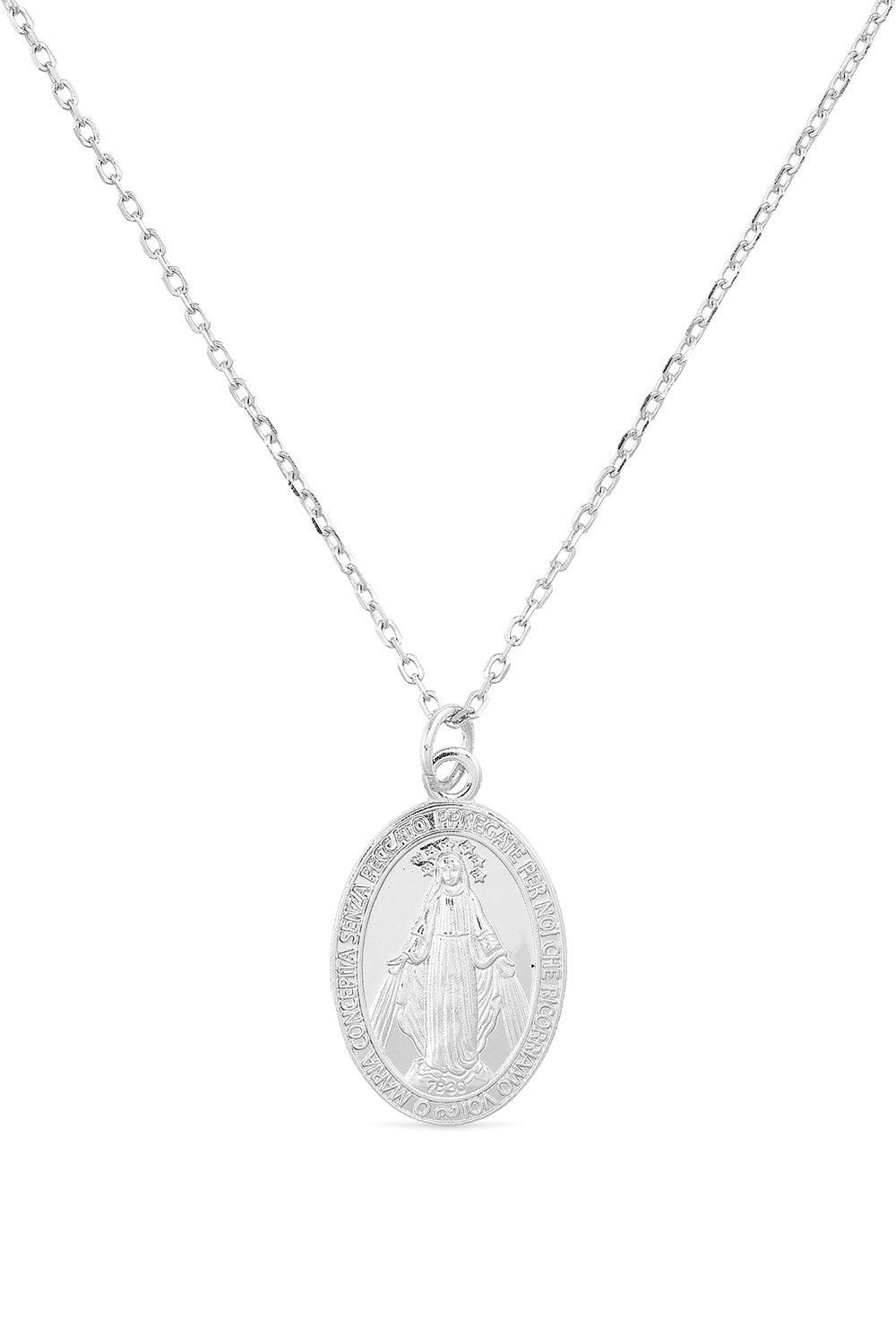 Elk & Bloom Sterling Silver Virgin Mary Choker Necklace