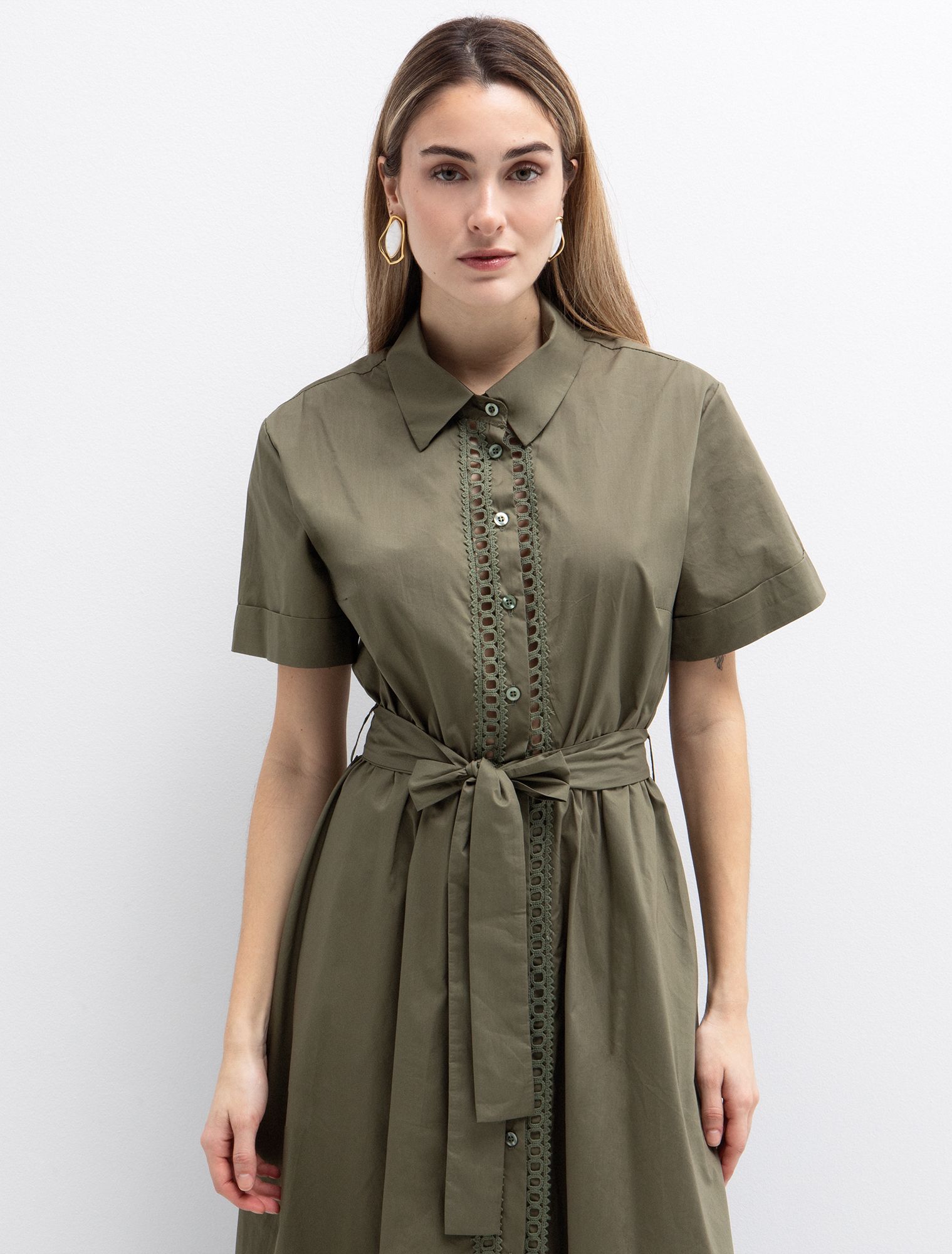 Σεμιζιέ φόρεμα ποπλίνα