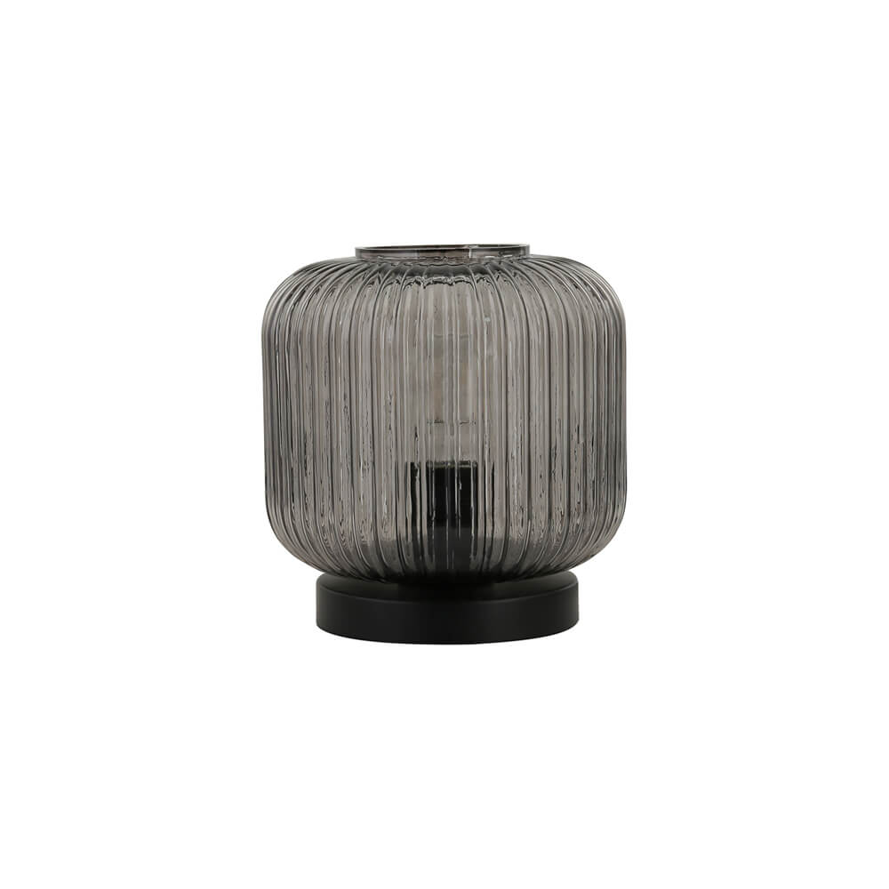 HOME DELUXE Tafellamp van glas LILY - Rookgrijs