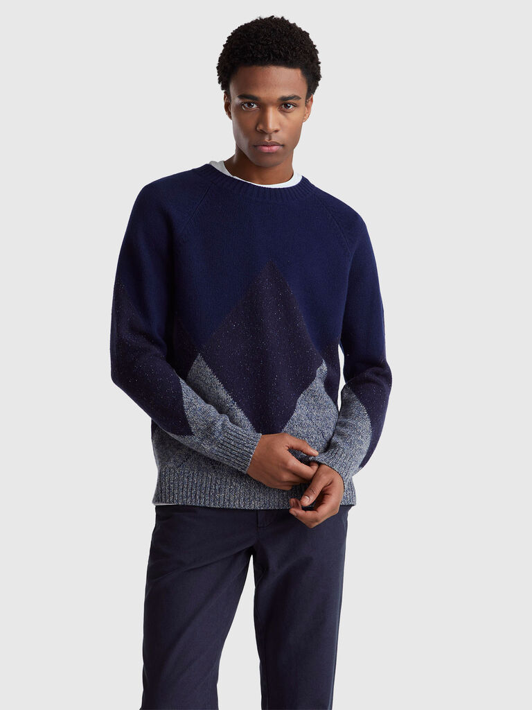 Diamond sweater in wool blend