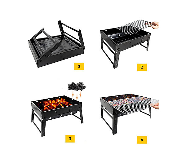 Barbecue Grill Acier Portable Portable Pliable Camping Jardin