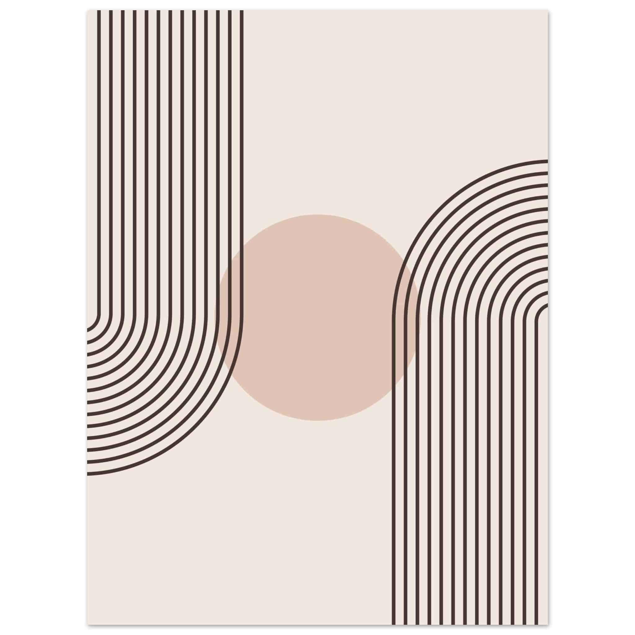 Artfulprints Poster Boho – Retro wave  - 30x40 cm - Grijs