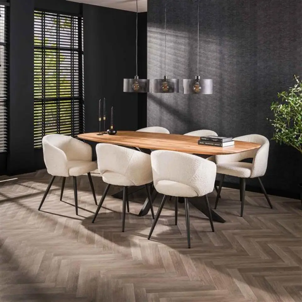 Hoyz Collection - Eetkamertafel Arhus Solid 180cm - Acaciahout - 6 personen