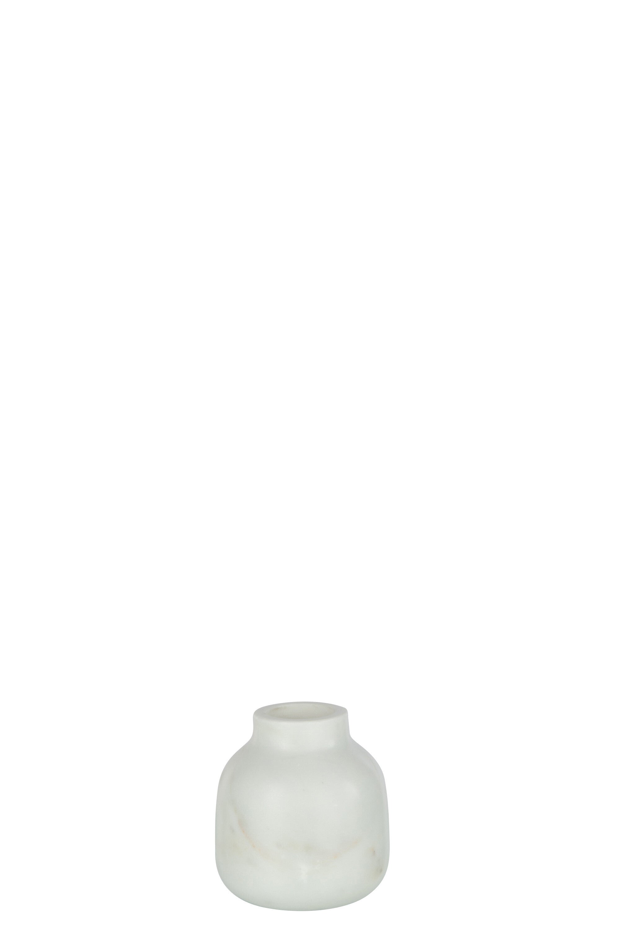 J-Line vaas Fles Marmer - steen - wit - small - Ø 10 cm