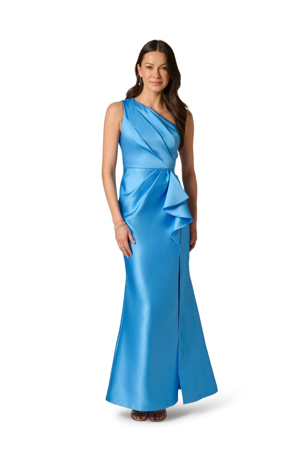 Adrianna Papell One Shoulder Mikado Gown