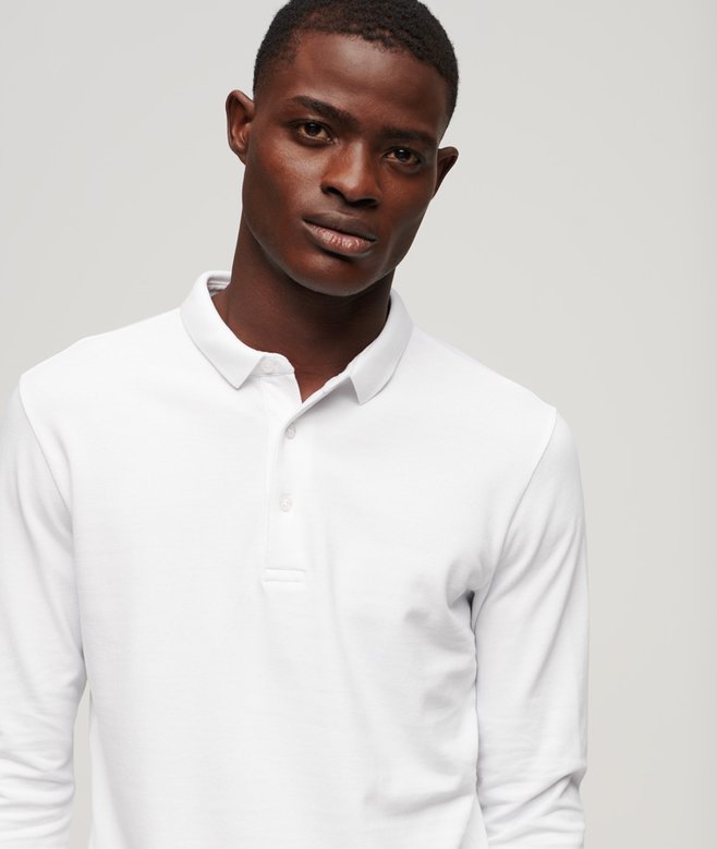 Long Sleeve Cotton Pique Polo Shirt