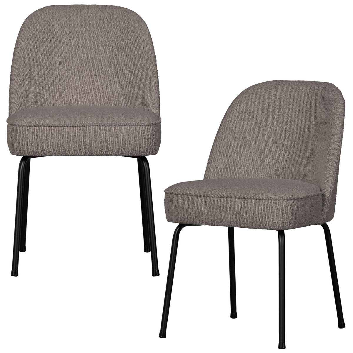 WOOOD eetkamerstoelen Vogue - Velvet - Nougat - Set van 2