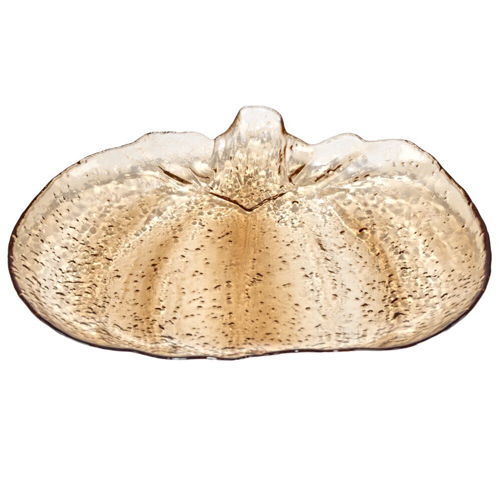 Coupelle forme citrouille céramique marron 22x19xH2,5cm