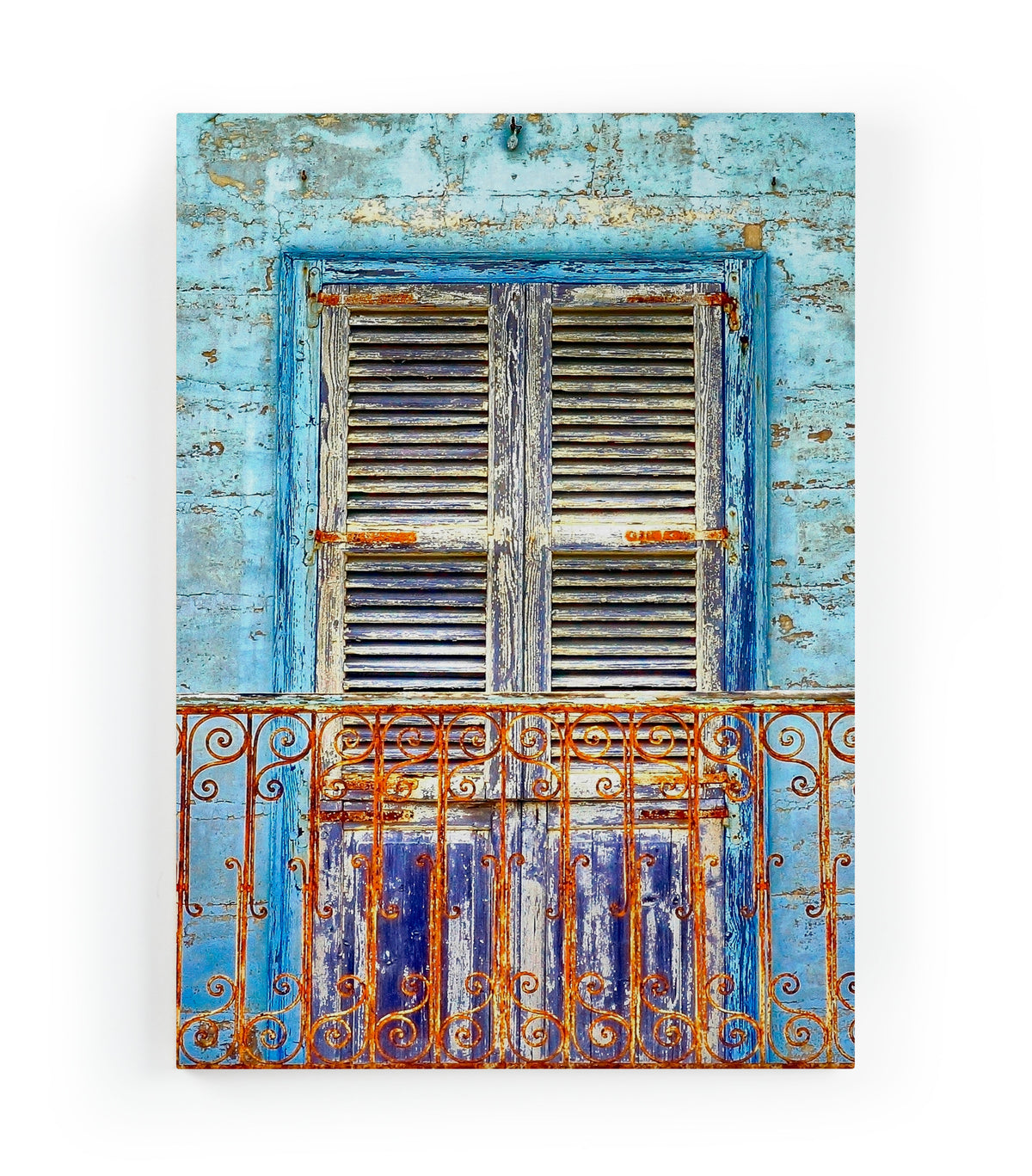 Canvas 60x40 Afdruk Blauwe Raam
