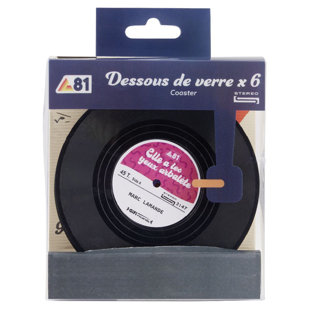 Dessous de verre décor vinyle x6