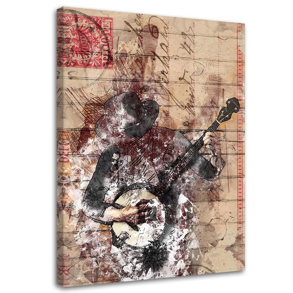 Feeby Obraz na płótnie Muzyk gitara vintage 40x60