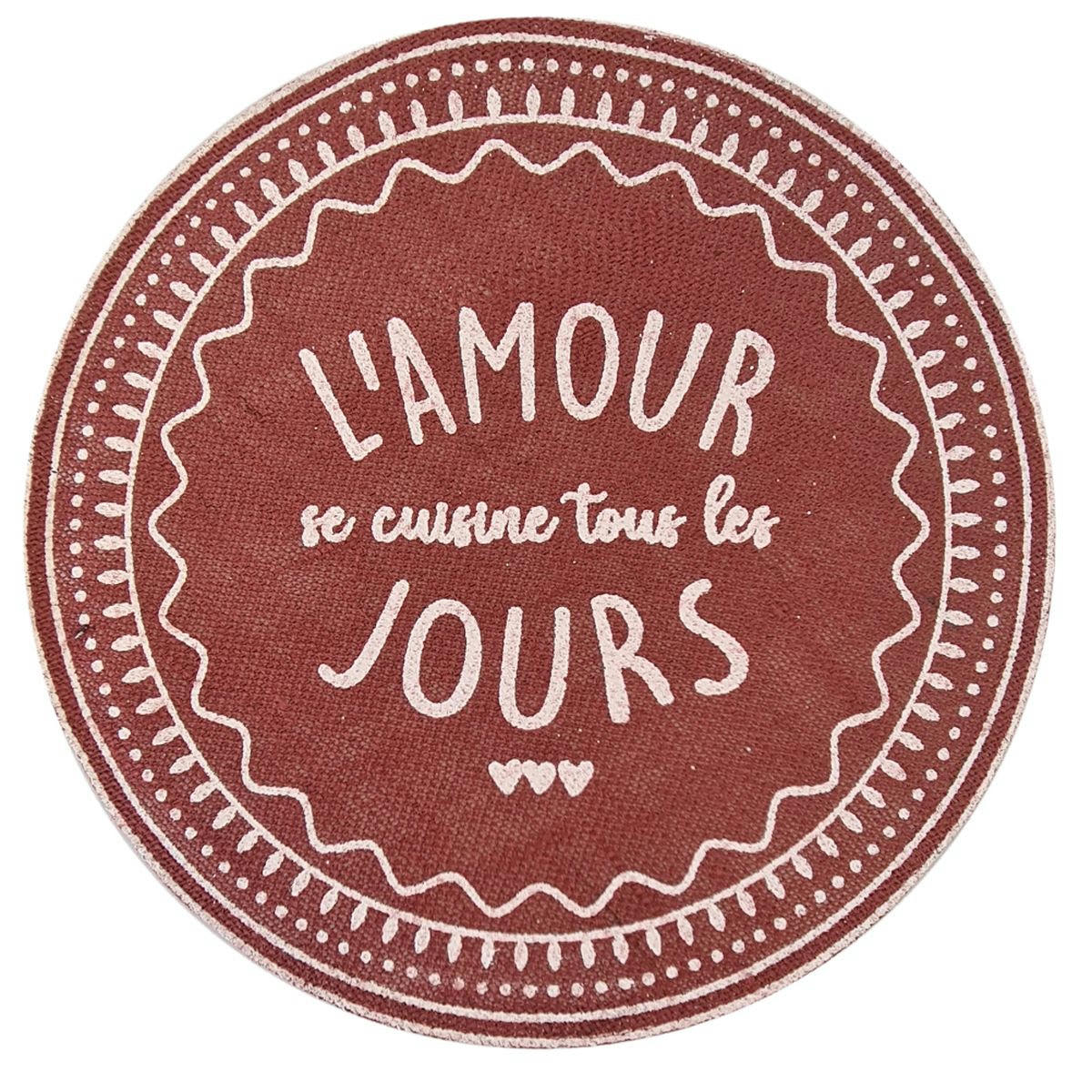 - Set de table rond l'amour se cuisine D38cm
