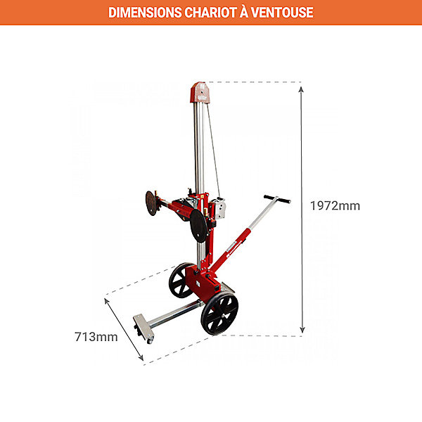 Chariot porte vitres à ventouse - Charge max 150kg - 717100