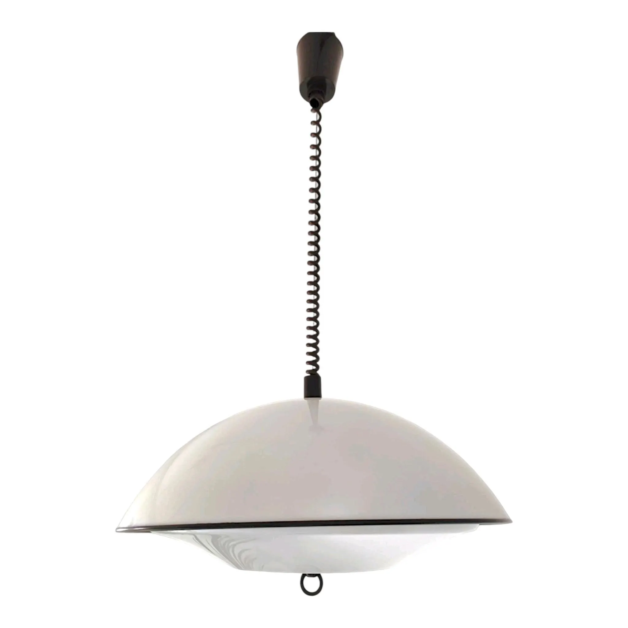 Vintage Italian UFO Pendant Lamp, Mid Century Modern Light with Pulldown Mechanism