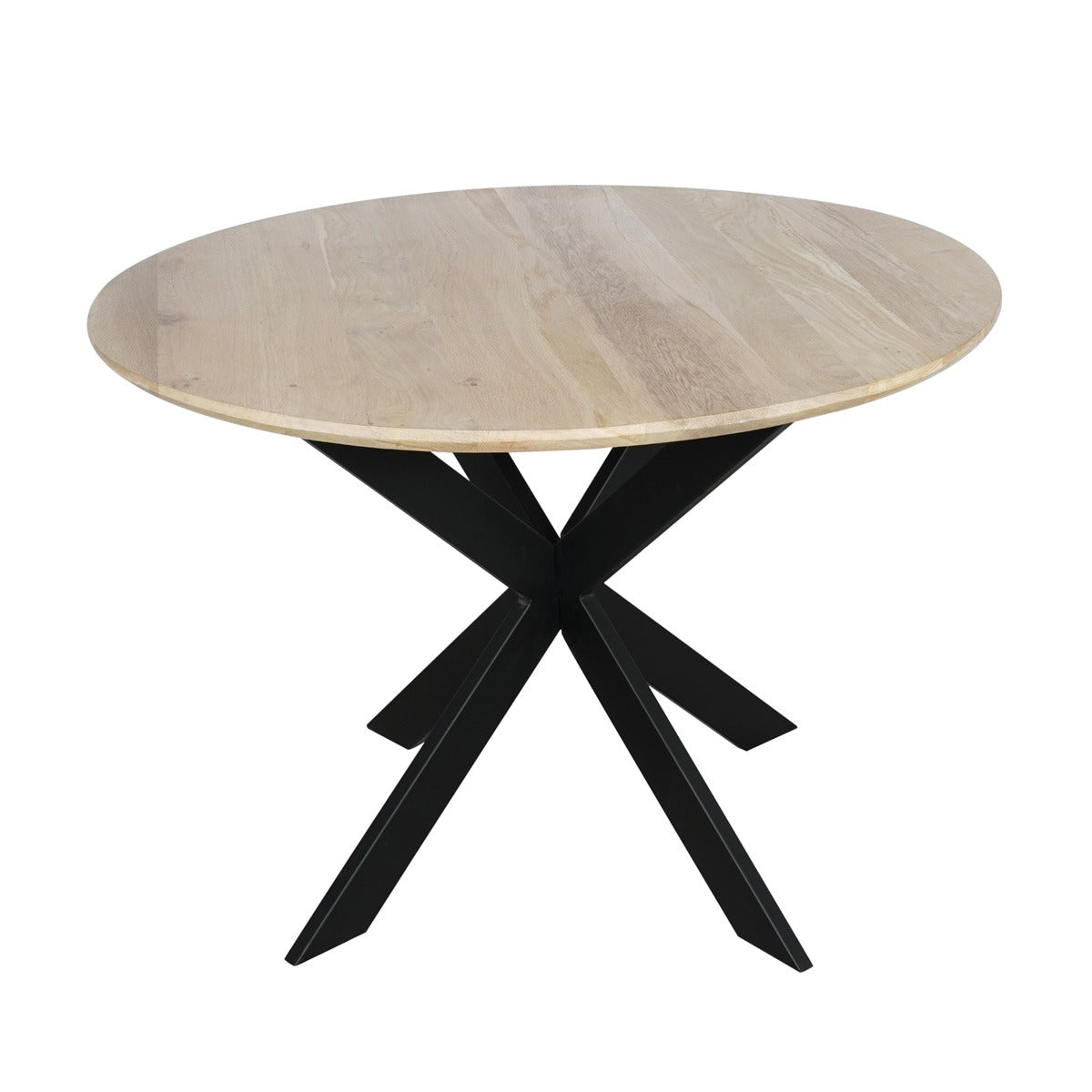 StarFurn Eettafel Ferris - Rond Naturel Eikenhout - 110x110x76cm