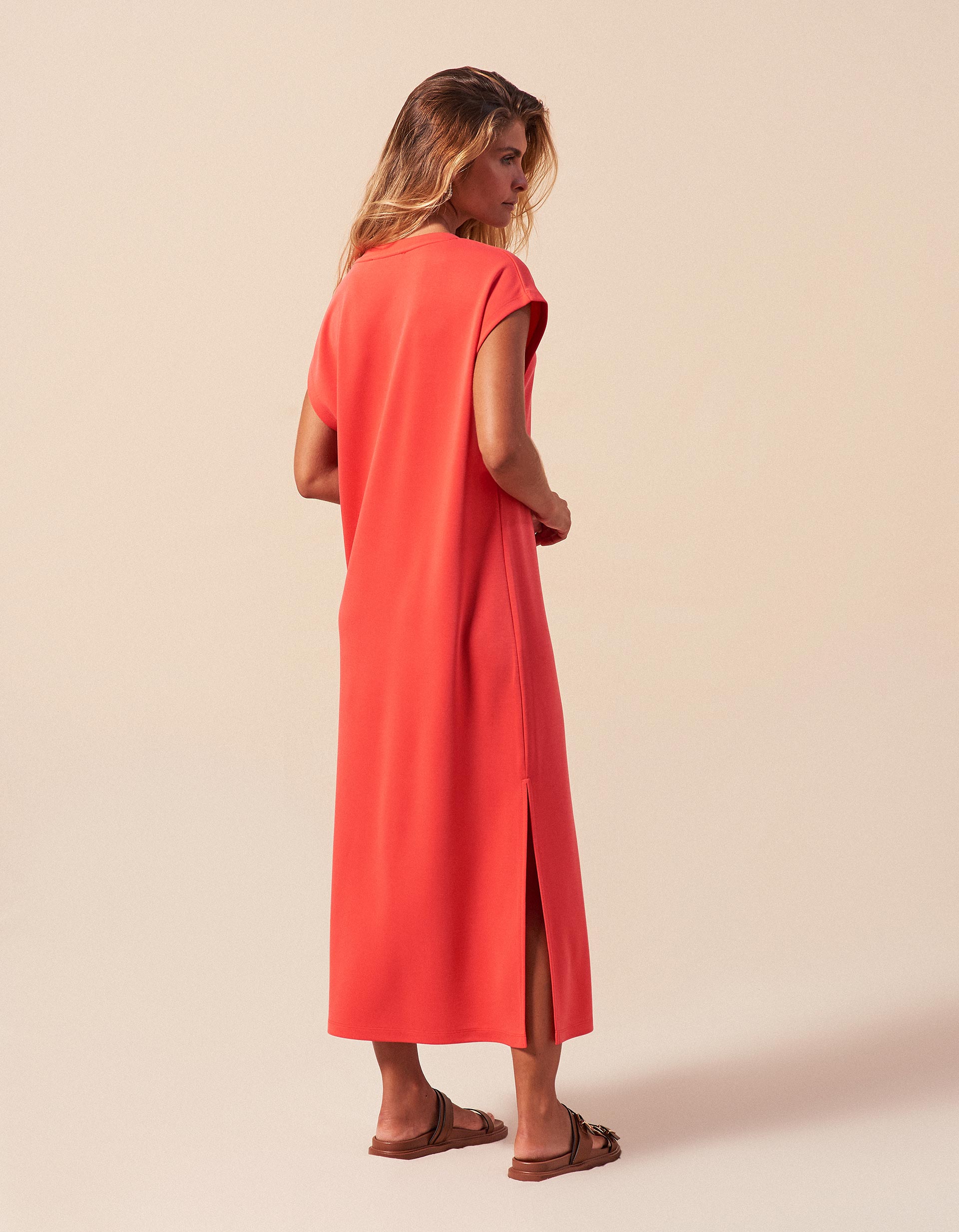Vestido Midi, Mulher, Rosa Escuro