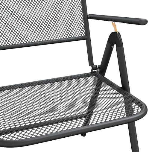 NNEVL Folding Garden Chairs 4 pcs Expanded Metal Mesh Anthracite