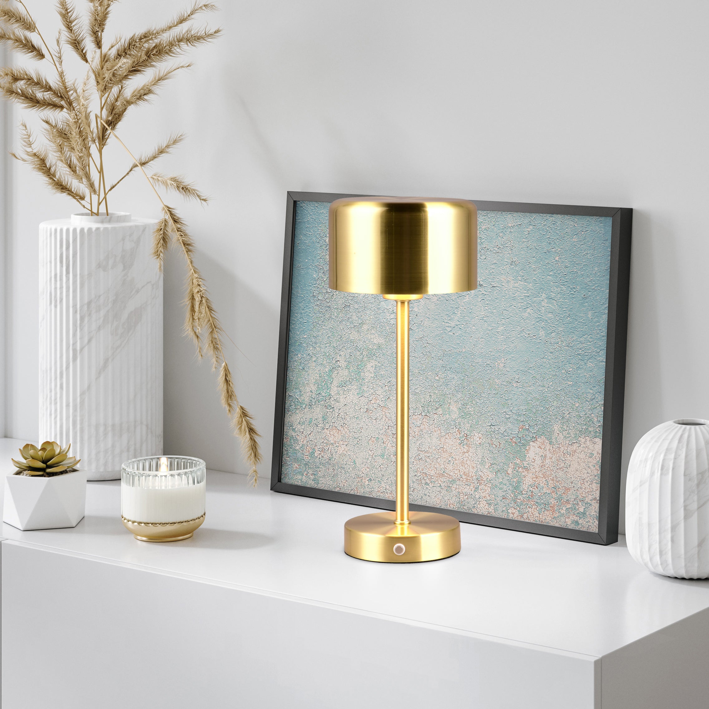 Reality Jeff Oplaadbare Tafellamp - Messing Mat