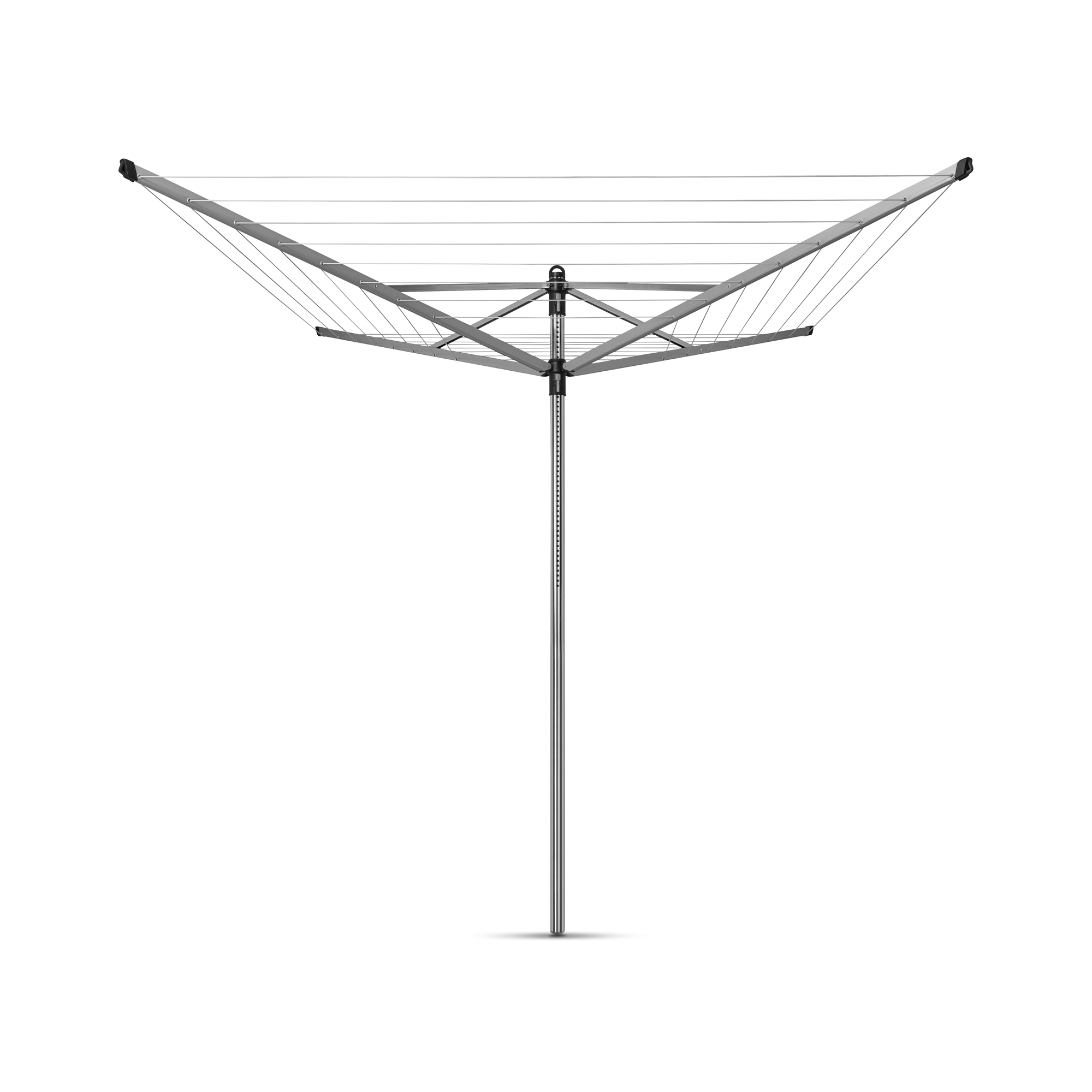 Brabantia Droogmolen Lift-O-Matic, 50 meter met metalen grondanker, doorsnede 45 mm 299940 - Metallic Grey