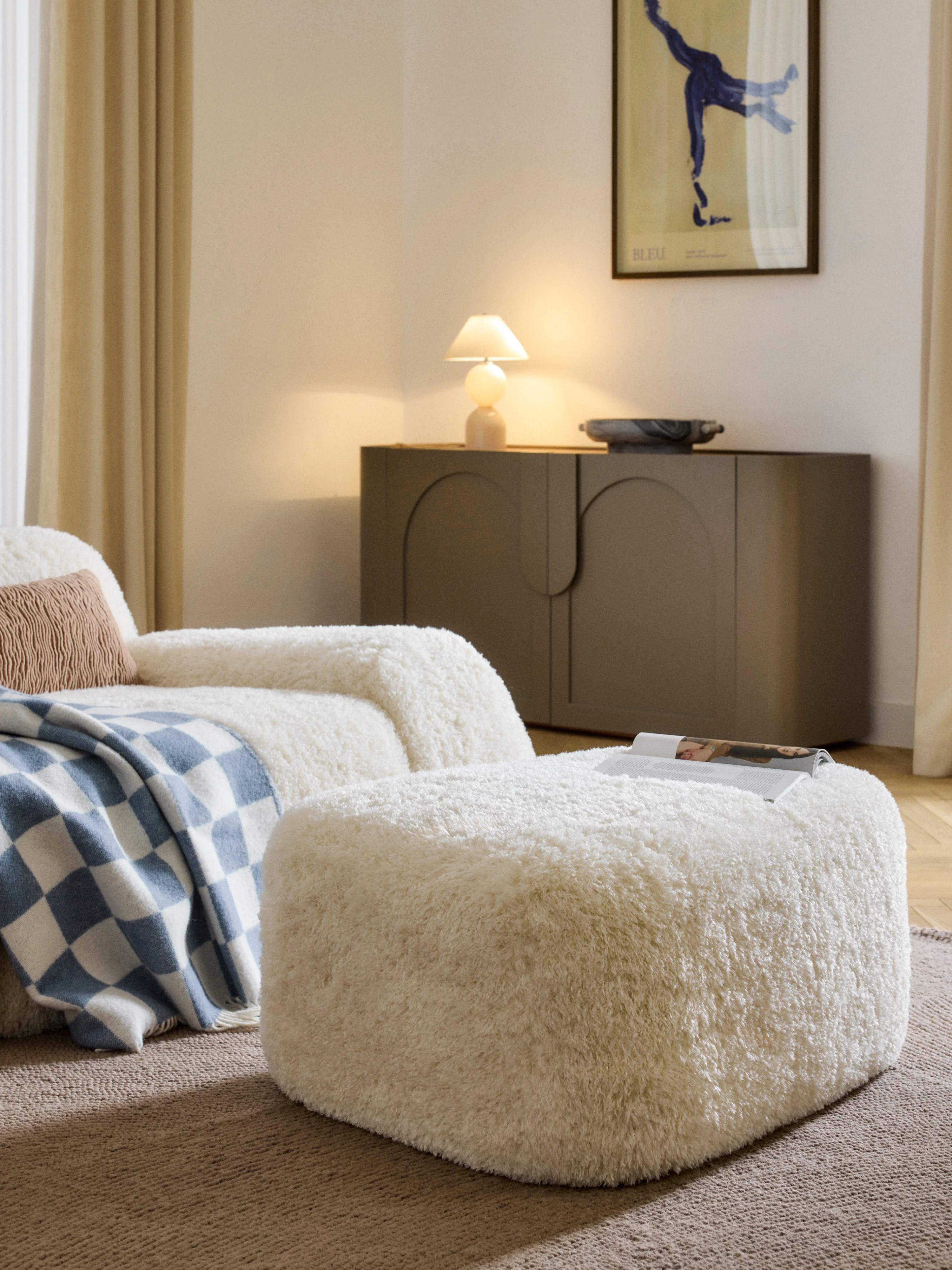 Großer Teddy-Sofa-Hocker Wolke