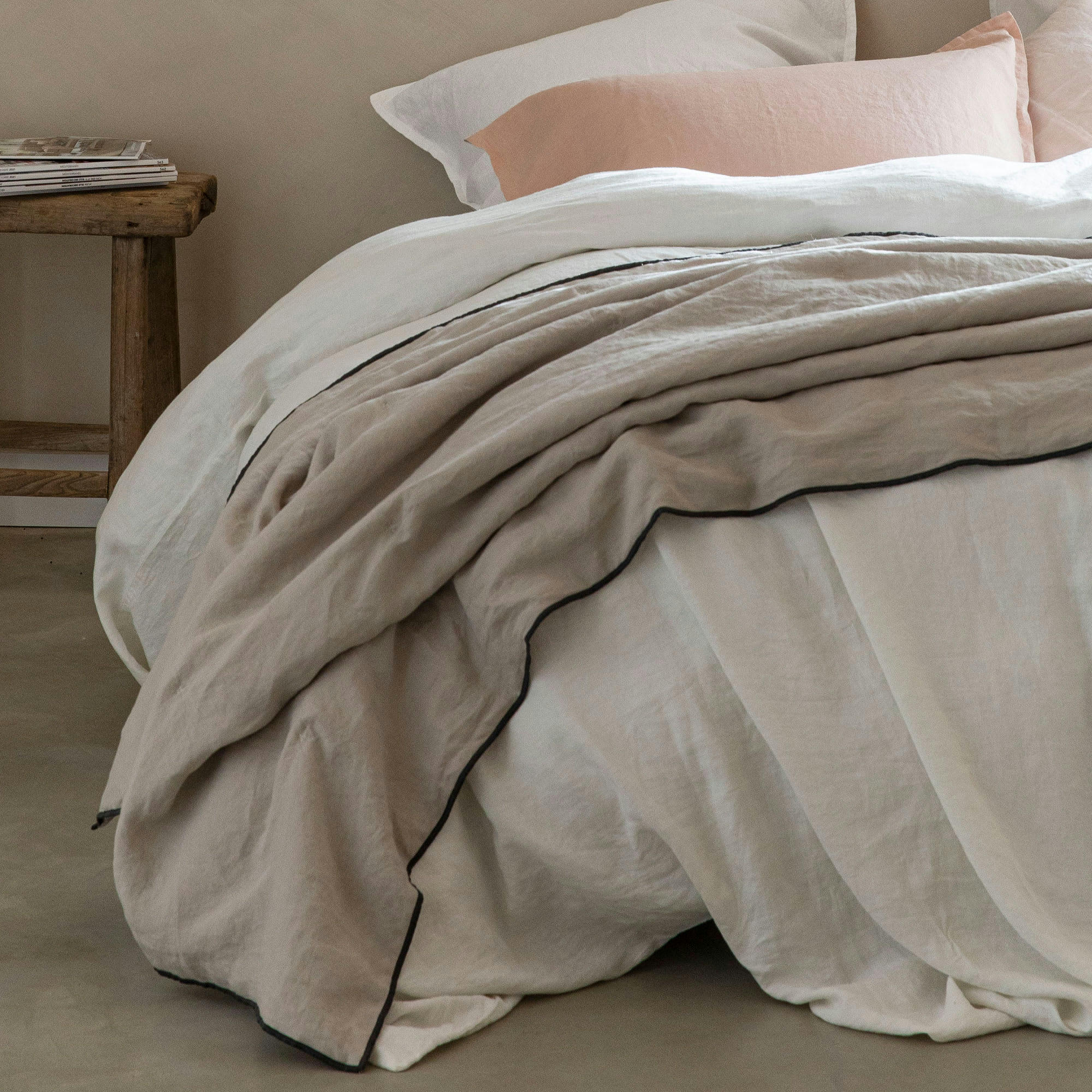 AUTOUR DU LIN - Couvre-lit en lin lavé 110x230cm Lin