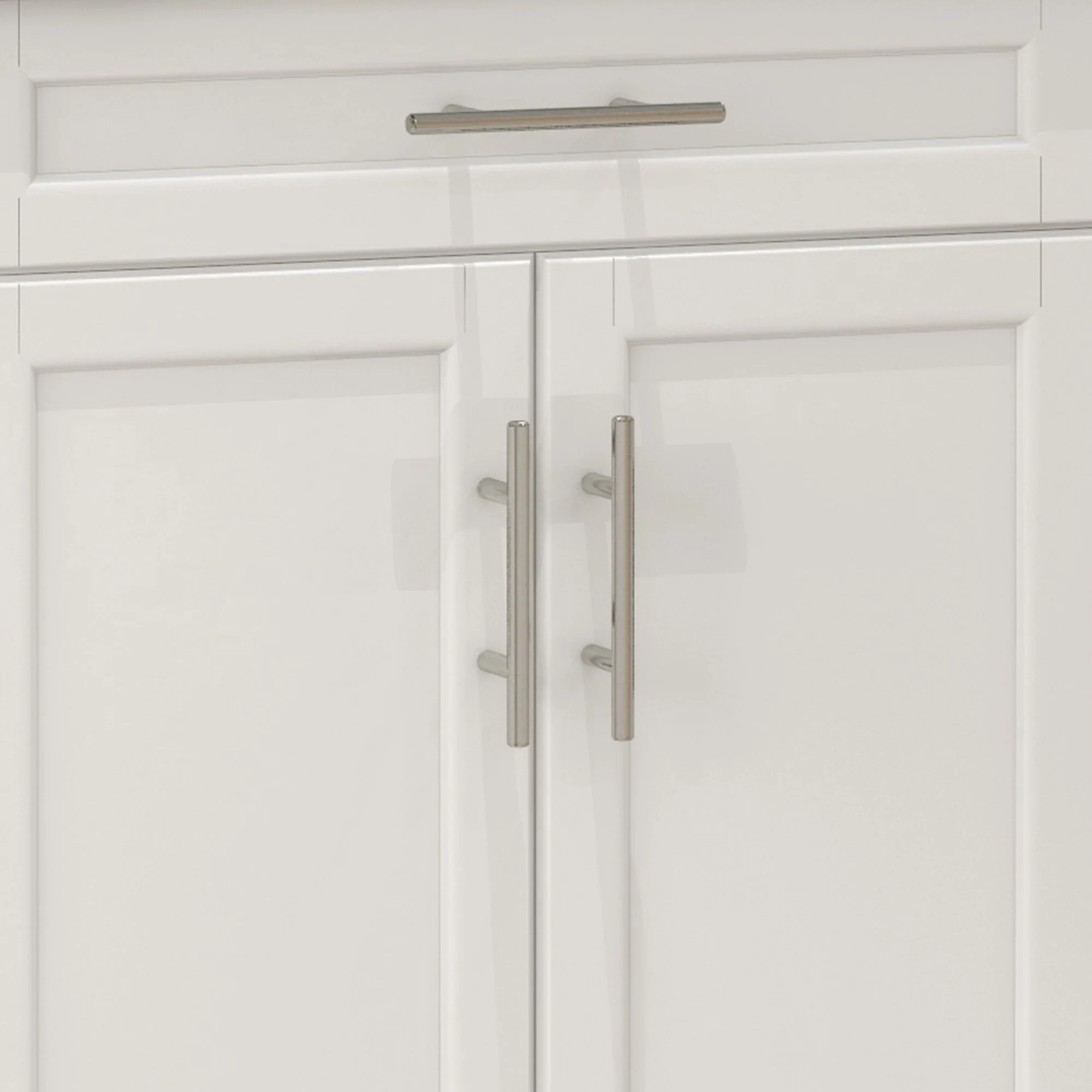 Kitchen Island on Wheels, Rolling Kitchen Cart with Stainless Steel Countertop, Drawer, Towel Rack and Spice Rack