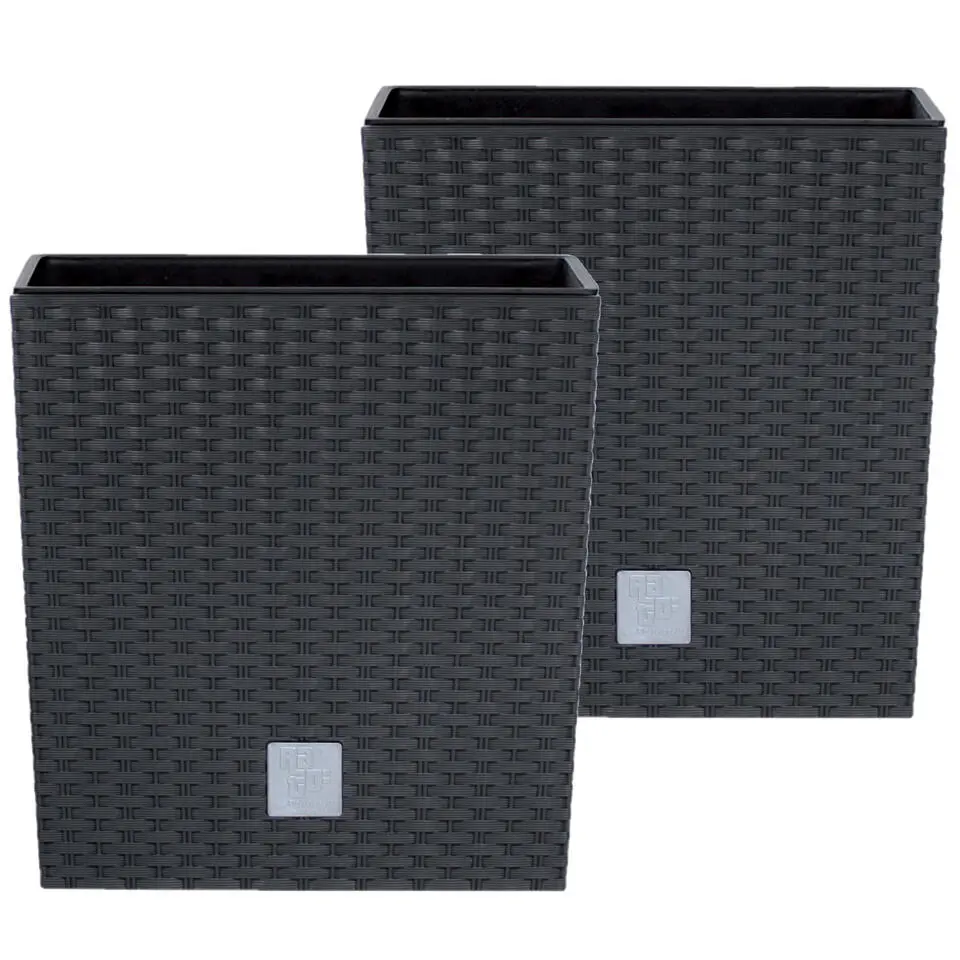 Prosperplast Plantenbak Rato - antraciet - kunststof - 20 cm
