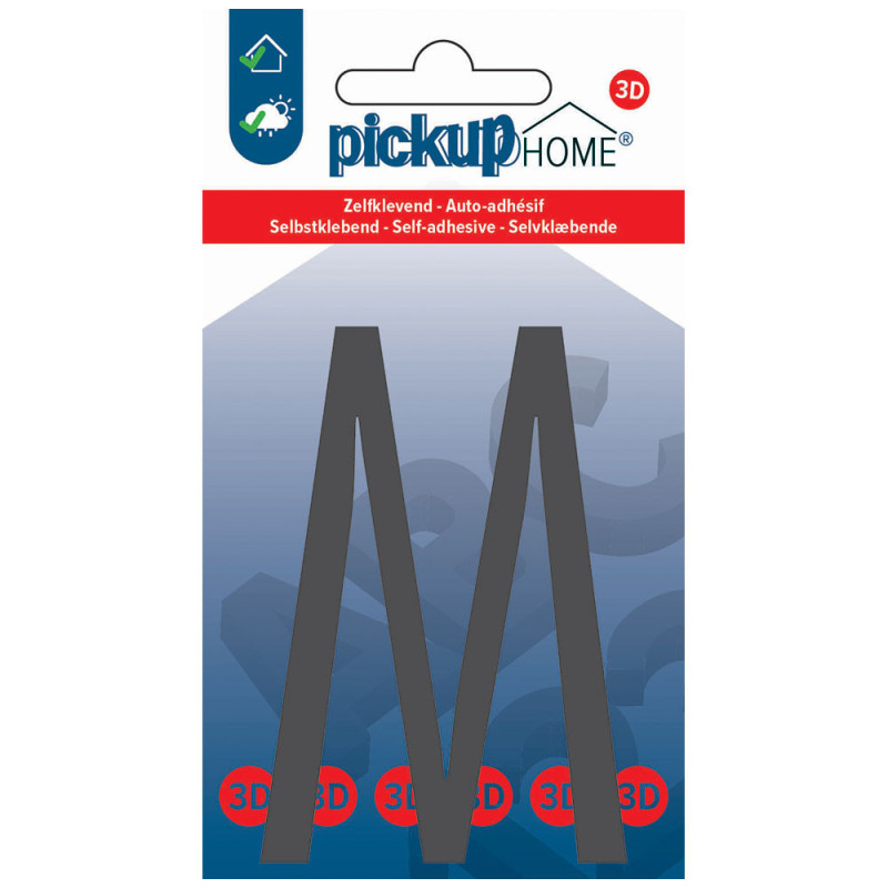 Lettre M adhésive Stockholm grise 9 cm PICKUP