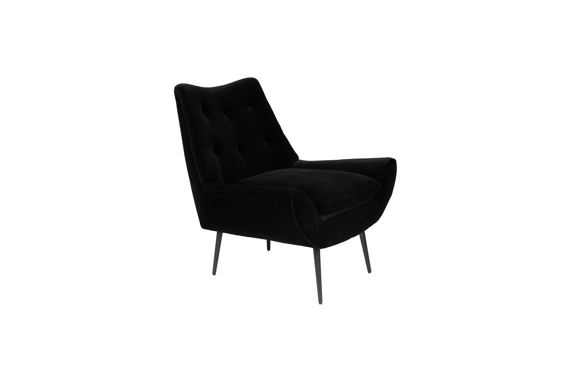 GLODIS - Fauteuil en velours noir