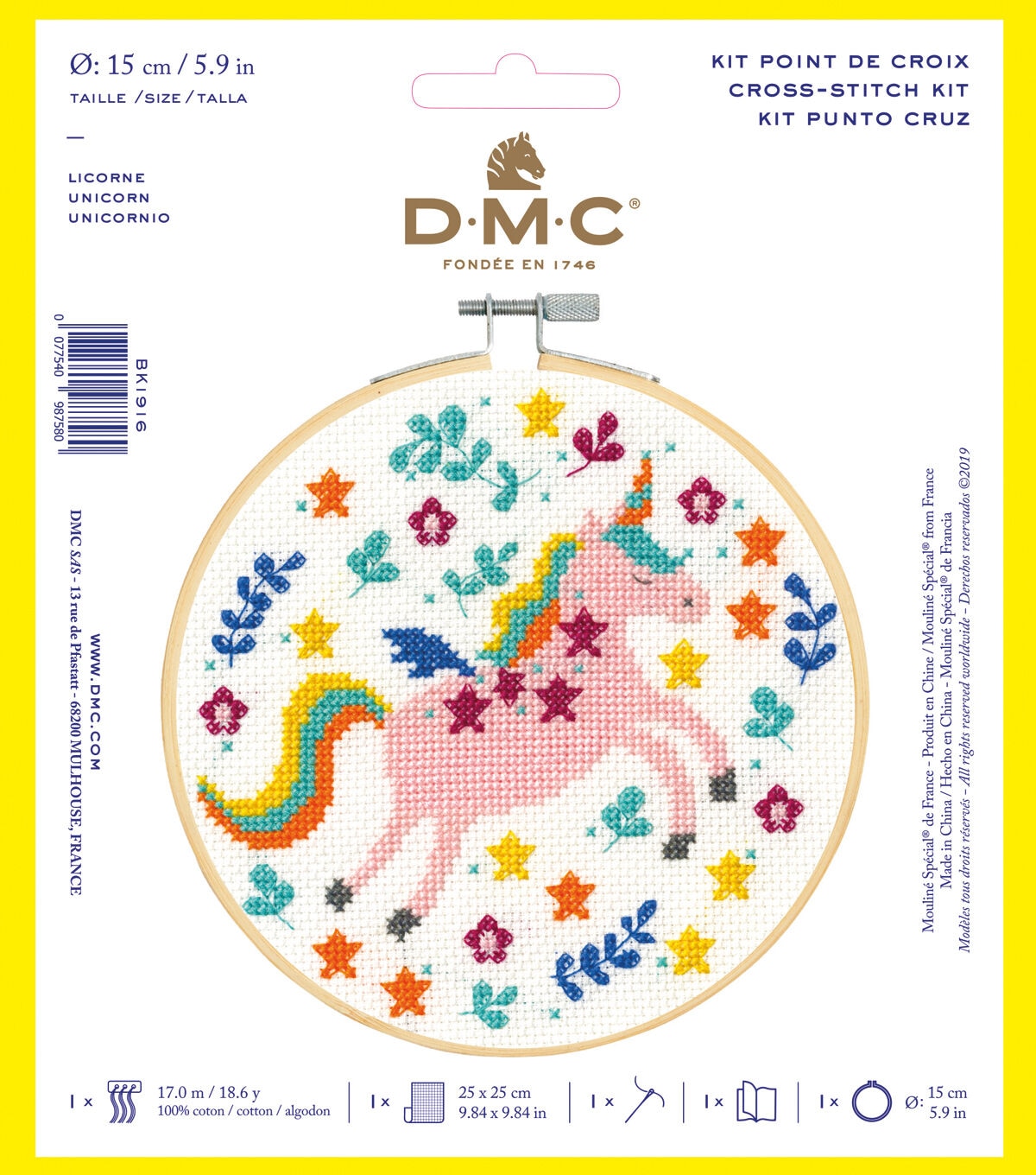DMC 6 Unicorn Counted Cross Stitch Kit