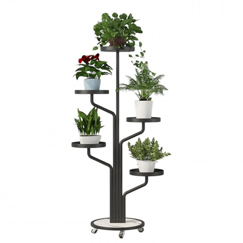 Kwietnik, Regał, Stojak Na Kwiaty Metalowy Okrągły Na Kółkach 130Х40Cm